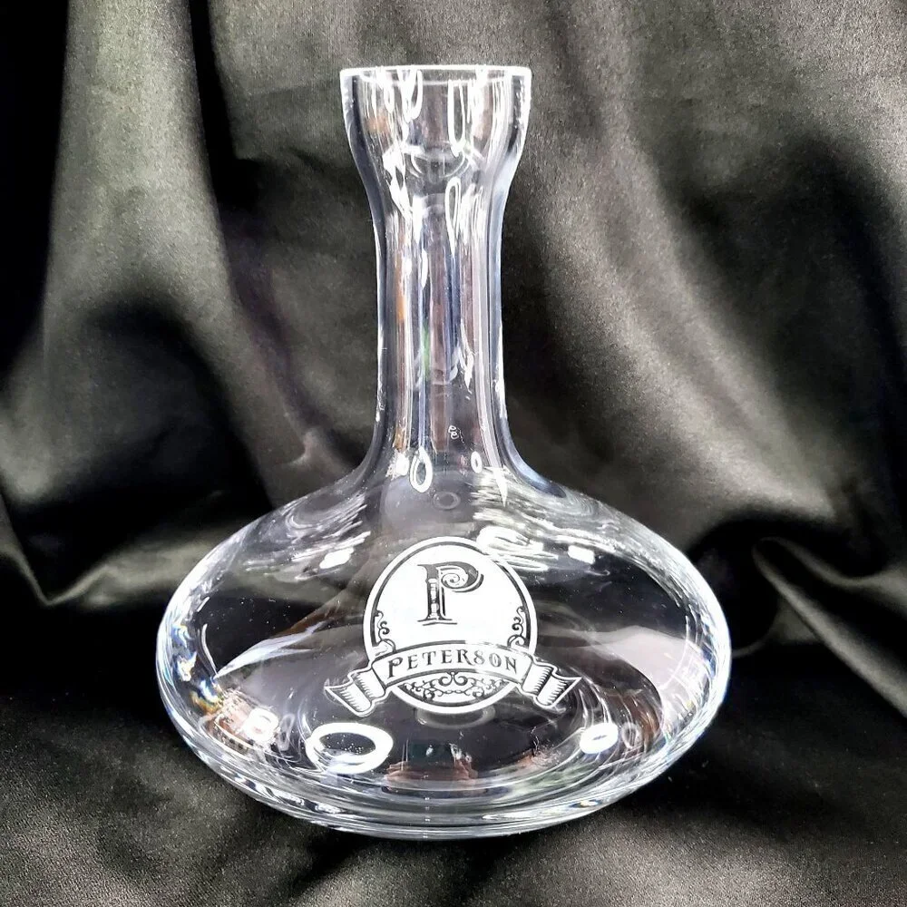 Peterson Ravenscroft Crystal Wine Decanter With Peterson Monogram Logo